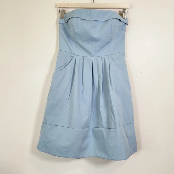 Anthropologie Light Blue Strapless Dress - Picture 2 of 10